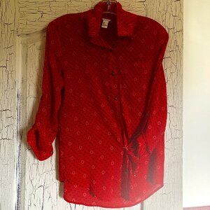 Forever21 Red button down collared shirt with cute buttons!